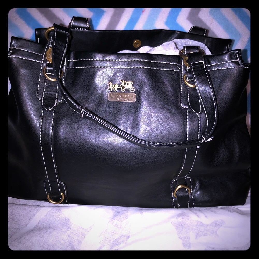 Soft leather Black coach bag